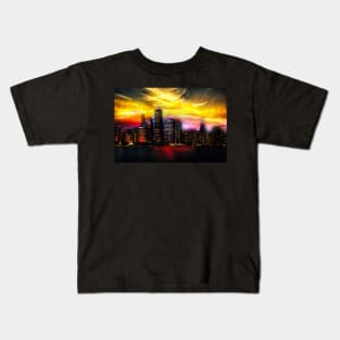 Skyline by Night Kids T-Shirt